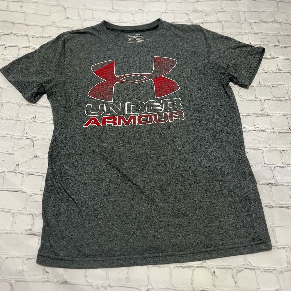 Boys Under Armour Tee Youth Large Gray